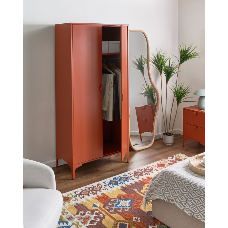 Wardrobe Andreita Golden Brown Metal