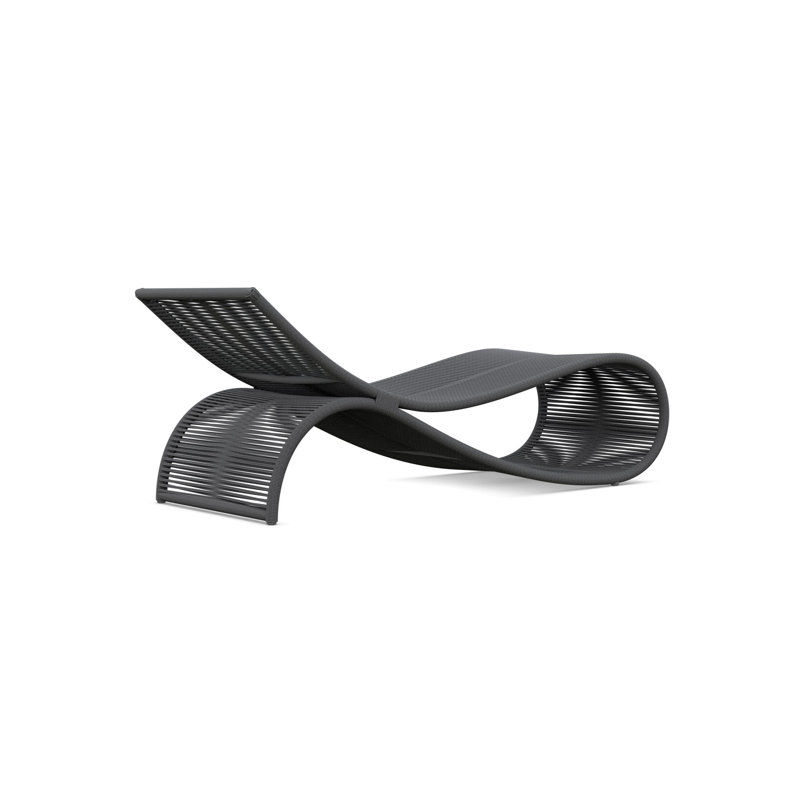 Wave 75.39" Long Single Chaise, Ash