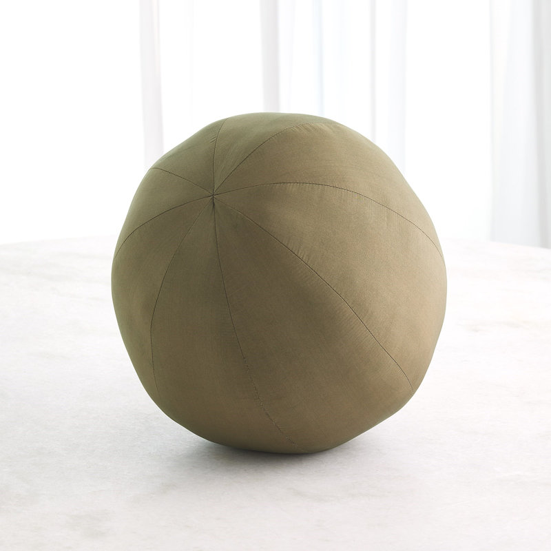 Silk Circular Pillow Cover & Insert, Green