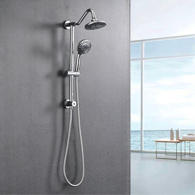 6 Inch Rain Shower Head And Handheld For Bathroom - Enhanced Showering Experience 2.5 Gpm Including