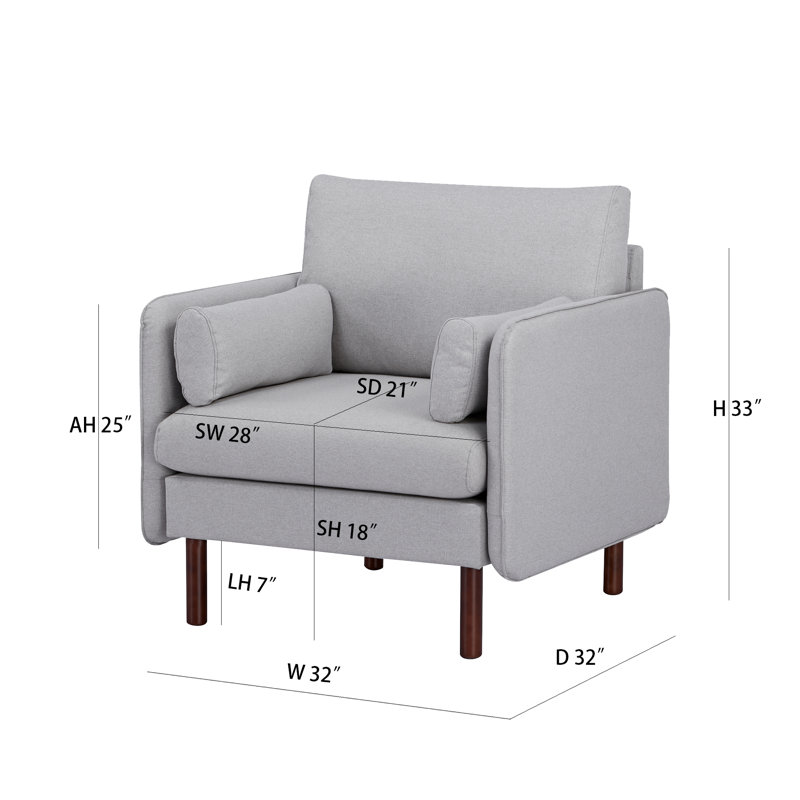 Fauteuil Reachel, Polyester gris