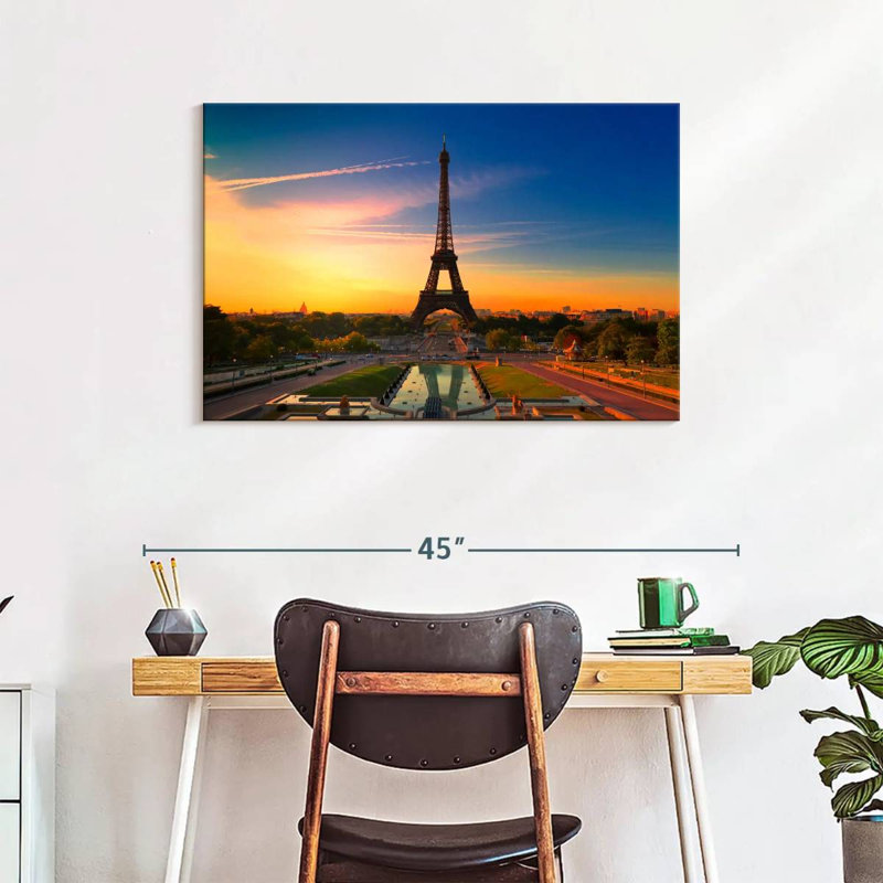 Kavia Eiffel Tower At Sunrise, 24" H x 36" W