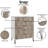 Dumbo 35" W Modern Dresser with 5 Full Extension Drawers in Rustic Gray and White-368761736