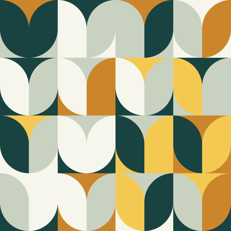 Œuvre d'art Mid-Century, H 36 po x l 36 po