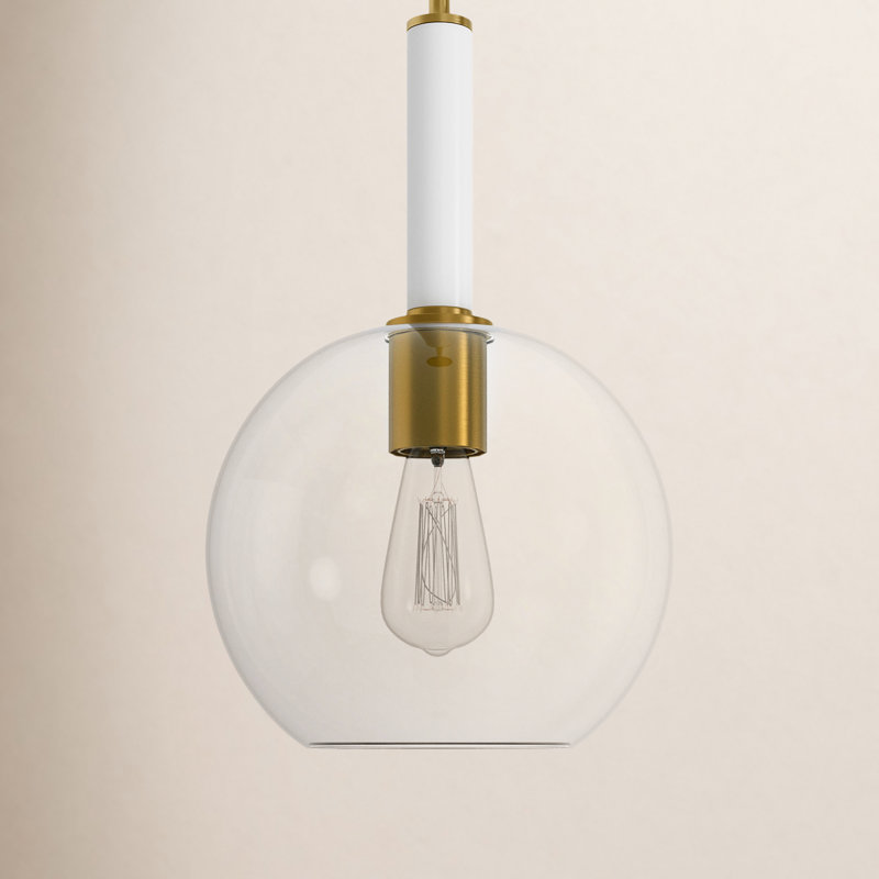 Monroe Round Pendant, Burnished Brass
