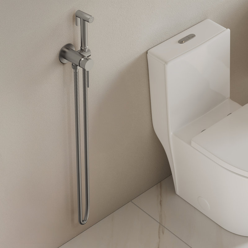 Ensemble de pulvérisateur de bidet en laiton multi-usages avec contrôle de l'eau chaude et froide, Nickel brossé