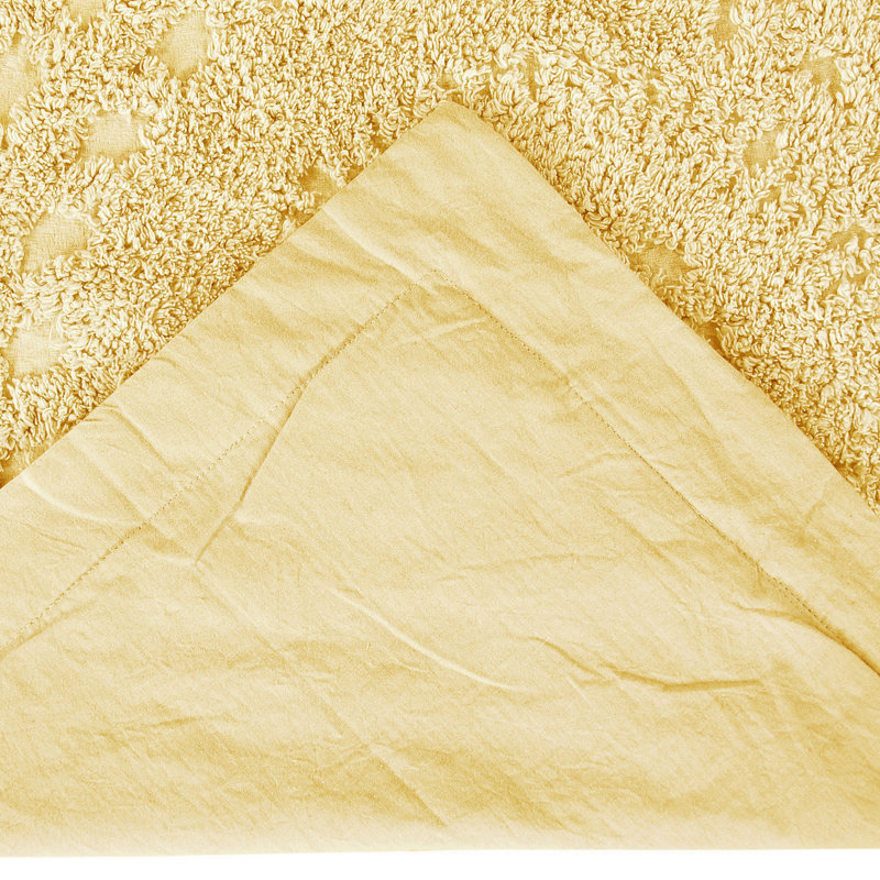 Rio 100% Cotton Tufted Pillow Sham with Medallion Pattern Machine Washable Pillow Cover for All Season, Euro Sham, Yellow