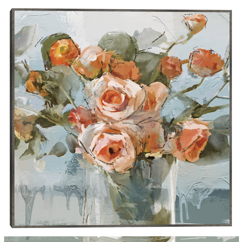 «Peachy Dreams» par Studio Arts, reproduction d'art sur toile, Cadre couleur acier, H 42 po x l 42 po x P 1,5 po