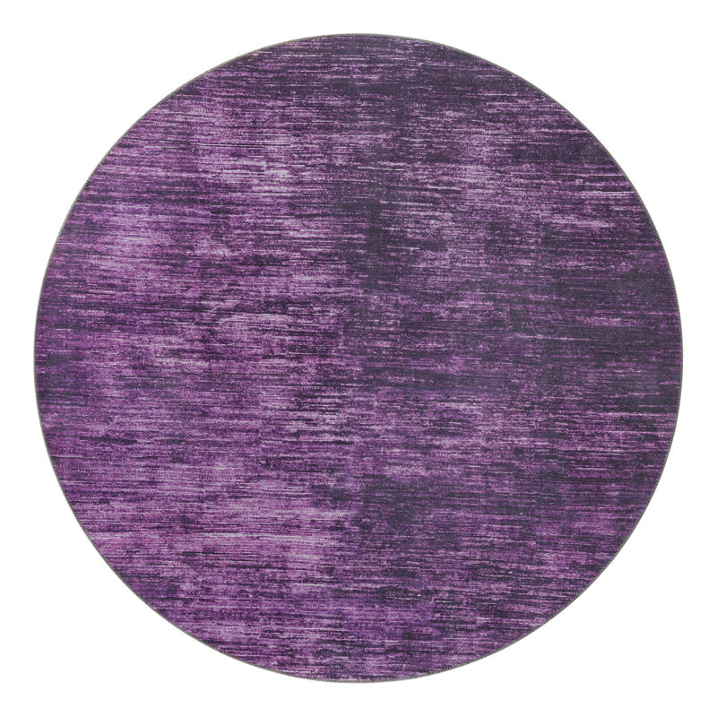 Tapis à poils longs en microfibre Monkton Combe, Rond 7 pi 10 po