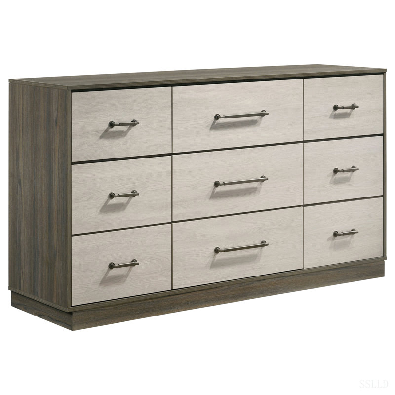 Commode 9 tiroirs Edmondson, 35 cm H x 60.75 cm W x 17.75 cm D