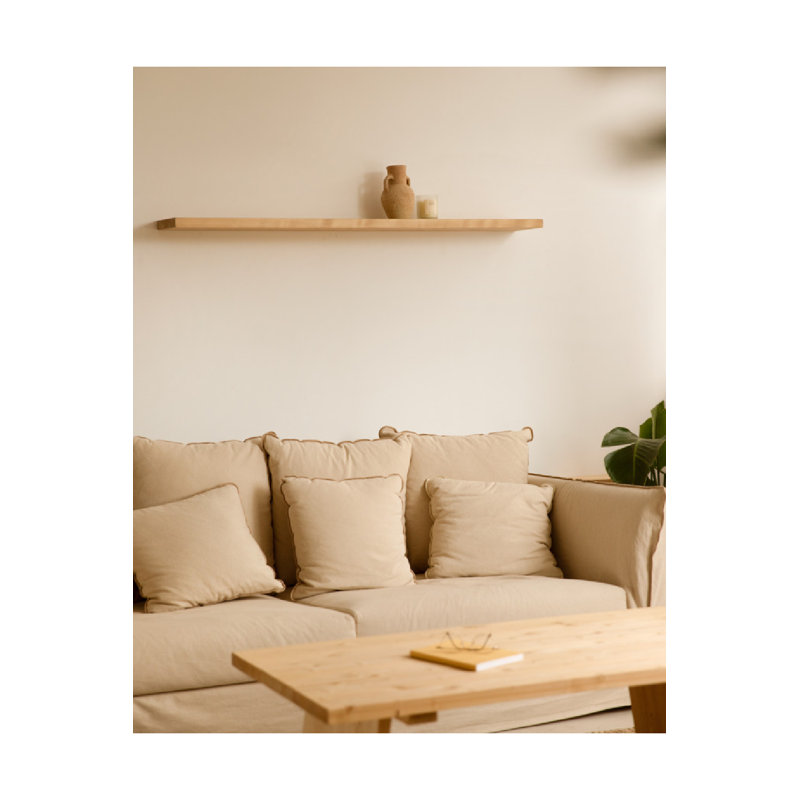 Melva Shelves 80, Medium Oak, 1" H x 55" W x 8" D