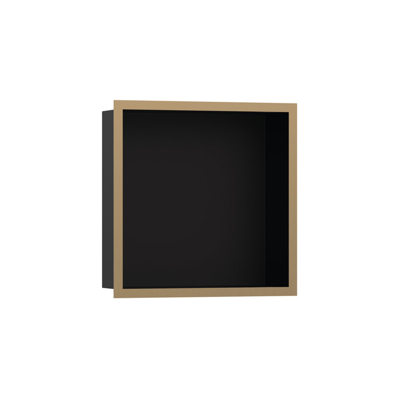 XtraStoris Individual Wall Niche Matte Black with Design Frame 15.38" x 15.38" x 4", Brushed Bronze