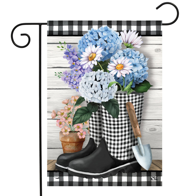 Checkered Garden Boots Spring Garden Flag