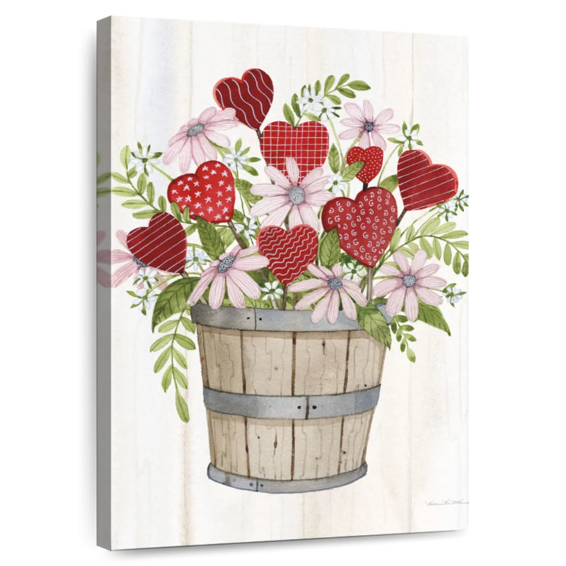 Lelend Rustic Valentine Bushel Basket, 30" H x 20" W