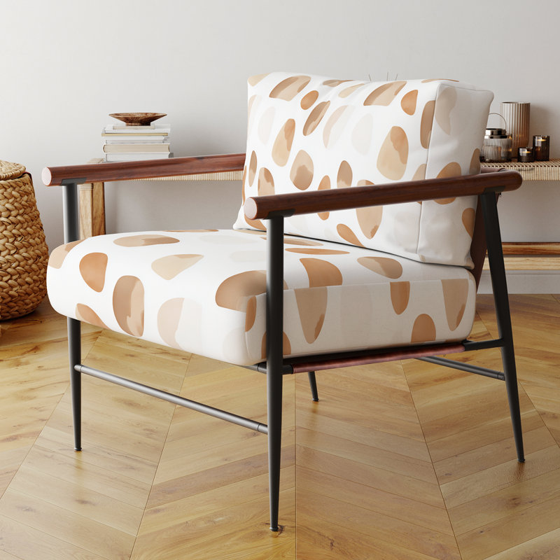 Chaise rembourrée Modern, Accoudoirs ronds