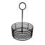 Black Round Stainless Steel Condiment Caddy Iron Polytetrafluoroethylene Coated Table Caddies Collection