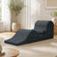 Chaise longue de yoga multifonctionnelle en velours, mousse haute densité avec poche de rangement latérale-275127063