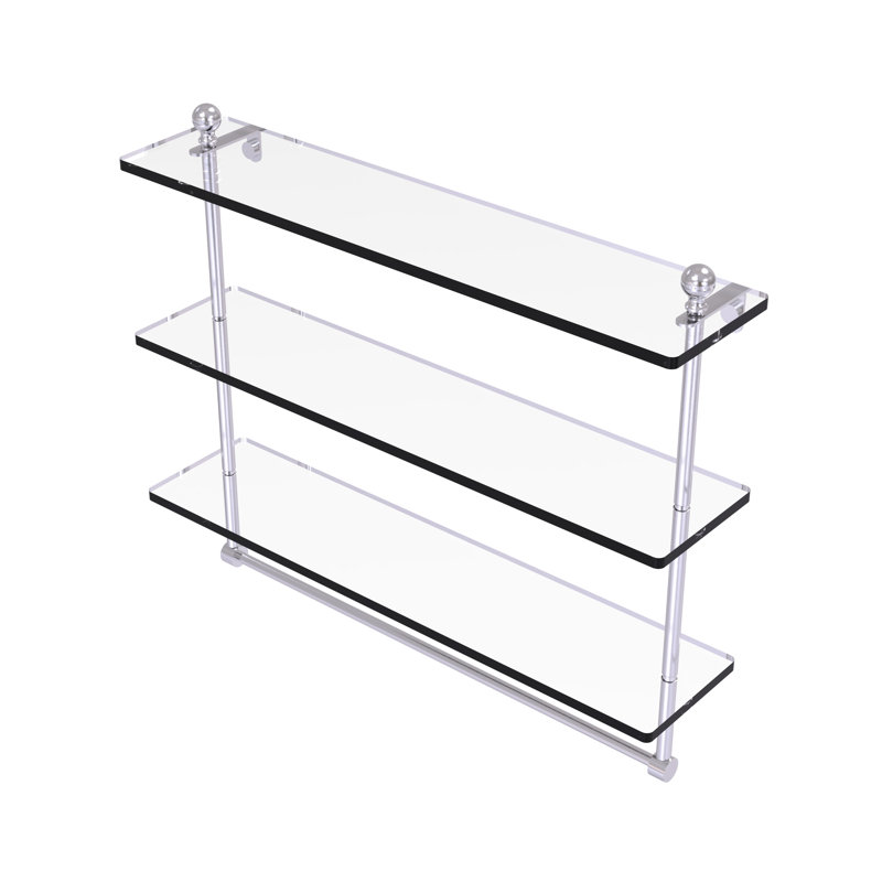 Tablette à 3 niveaux avec barre à serviettes Gober, 22", Chrome satiné