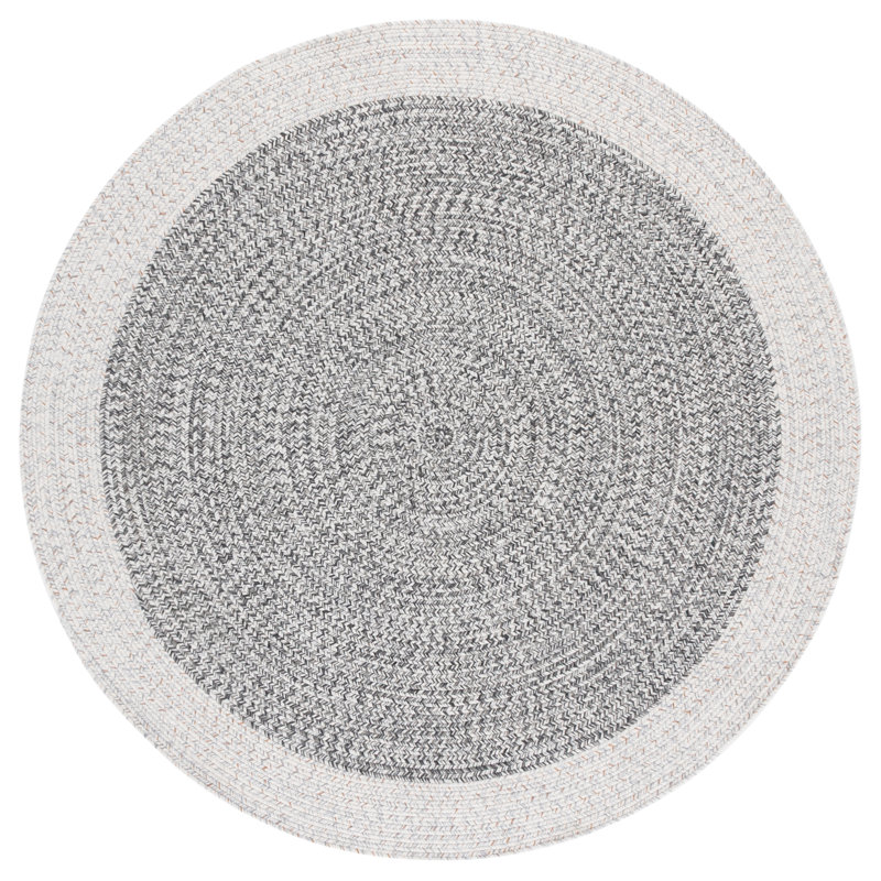 Braided 281 Hand Woven Performance Machine Washable No Pattern Rug, Round 5'
