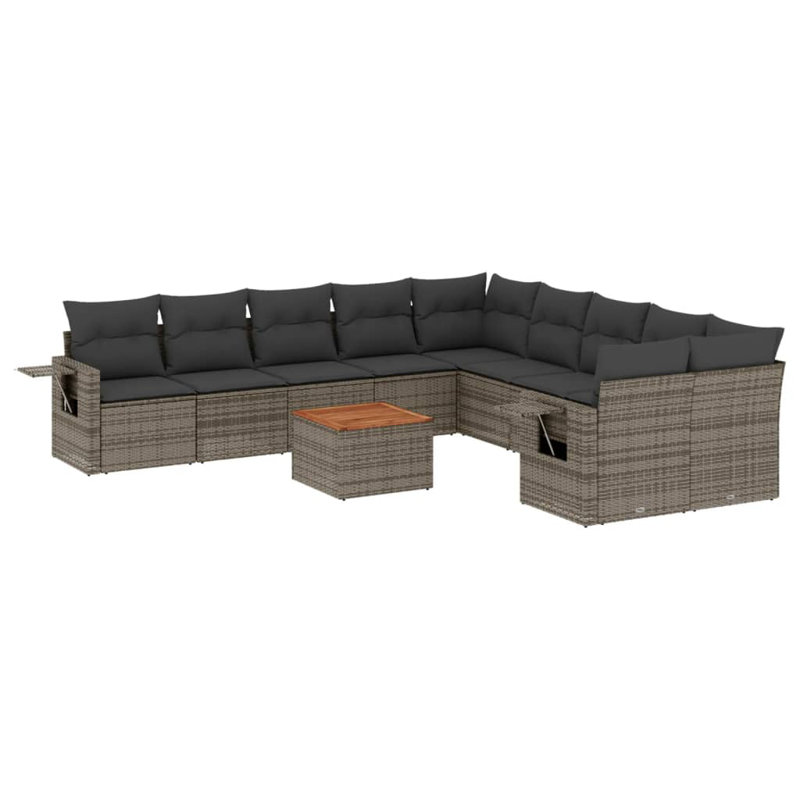 Ensemble de canapé de jardin Vidaxl PE, Gris