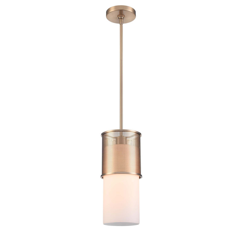 Mini-luminaire suspendu 1 lumière de 6 po de large Est Esté - laiton vieilli