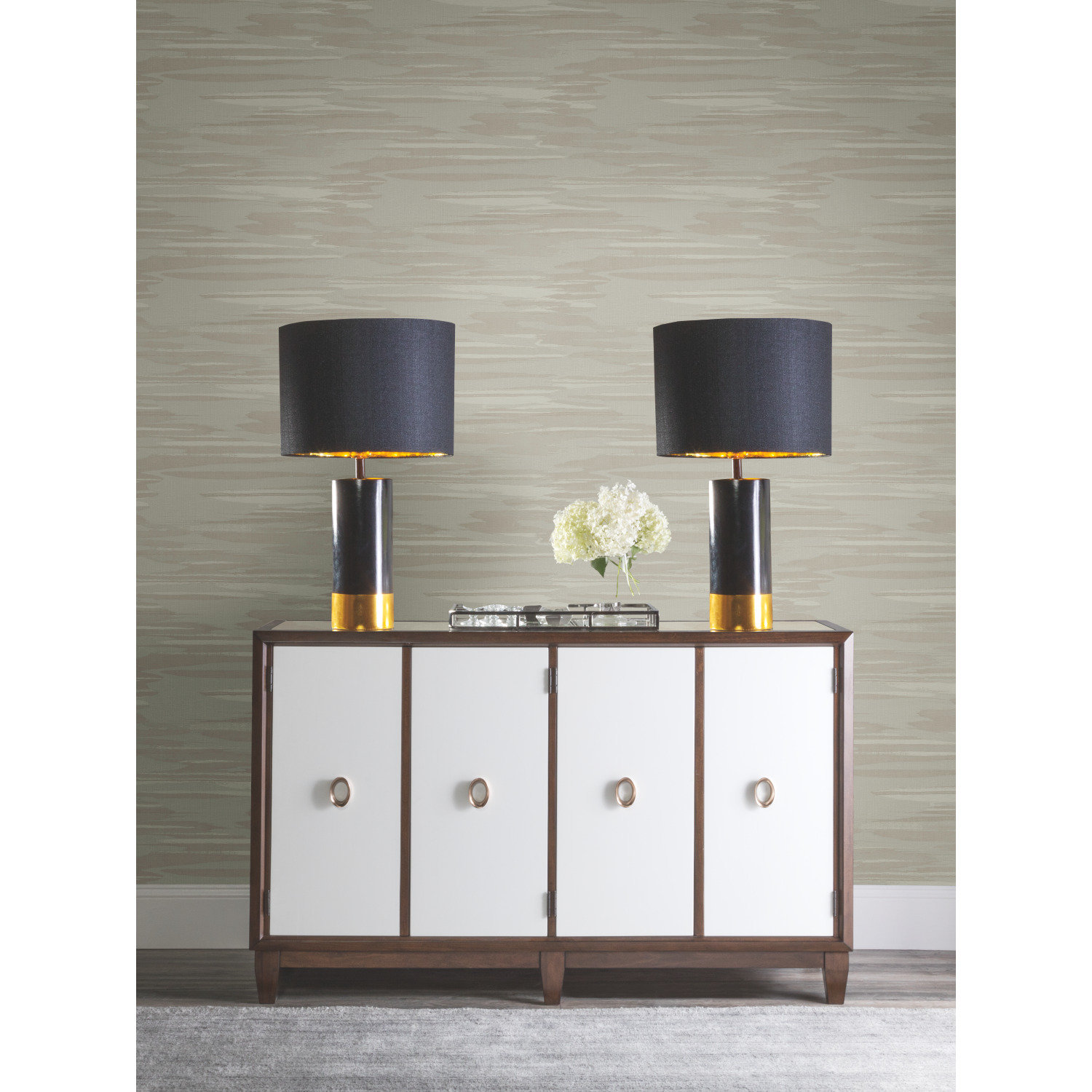 Surrey Striped Wallpaper, White
