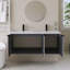Meuble-lavabo mural simple avec plateau en résine intégré blanc-2022597304