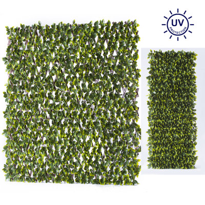 Paravent d'intimité extensible en polyéthylène à feuilles roses H 50 "x l 18"