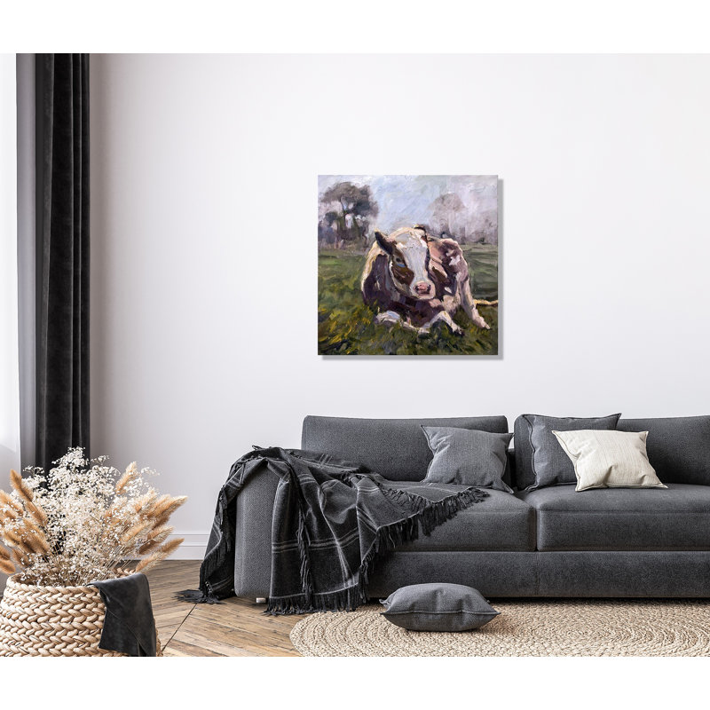 BROWN COW BROWN COW - Unframed Print on Canvas, Wrapped Canvas, 20" H x 20" W x 1" D