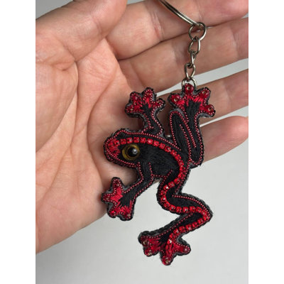 Ensemble pour faire une broche-porte-clés grenouille d'art en cristal BP-374C