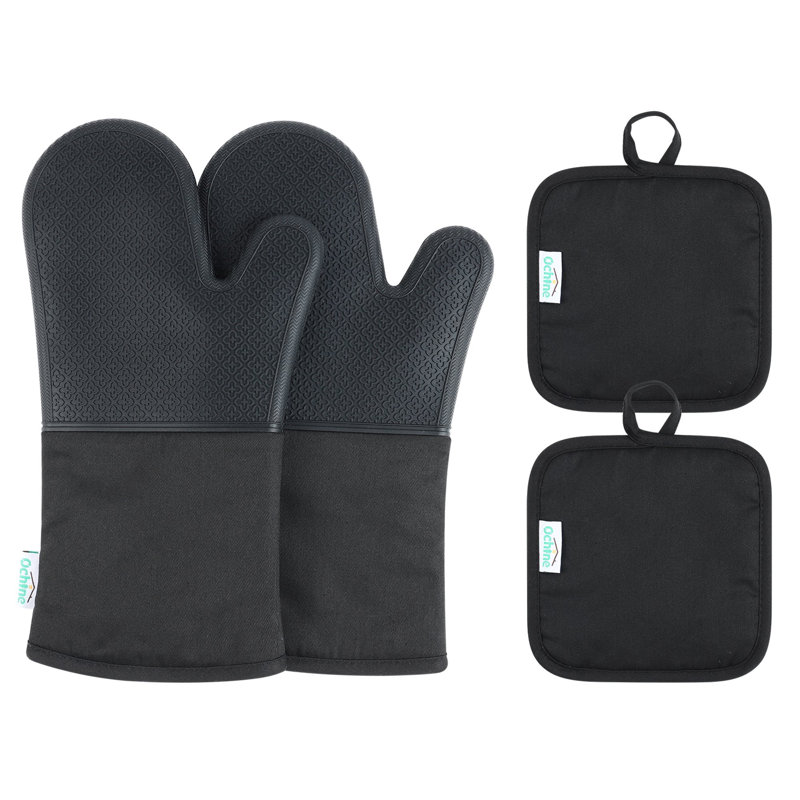 Ensemble de manique en silicone Eshoo, Noir