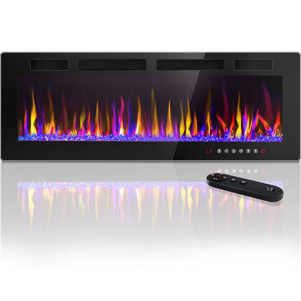 The Twillery Co.® Arcuri Recessed Wall Mounted Electric Fireplace