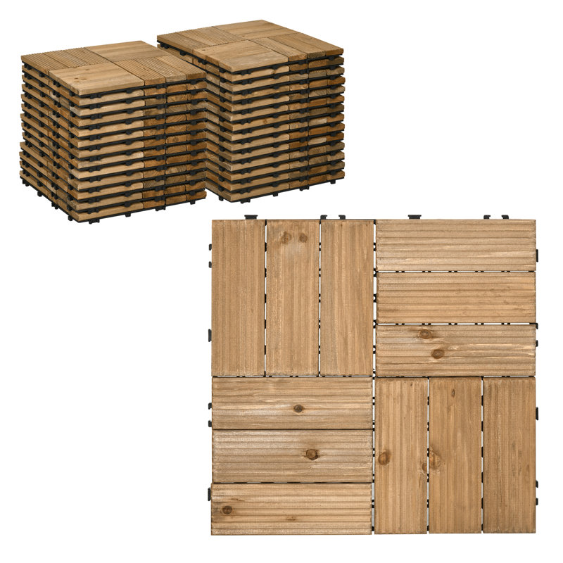 Adarien 30 x 2.5cm Wood Tile, Brown