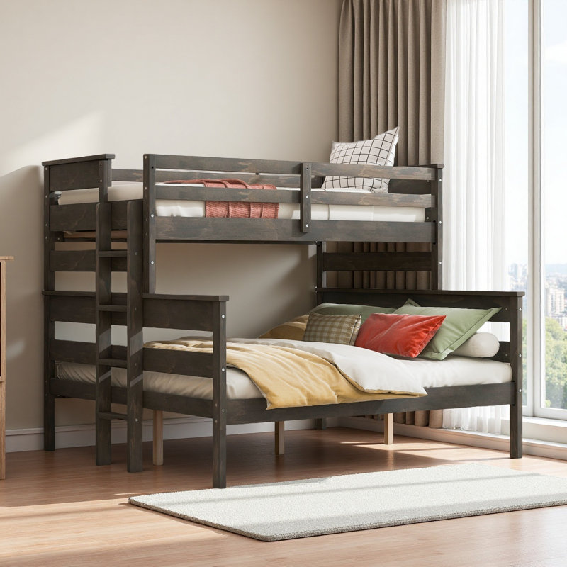 Twin Xl Over Queen Bunk Bed, Gray