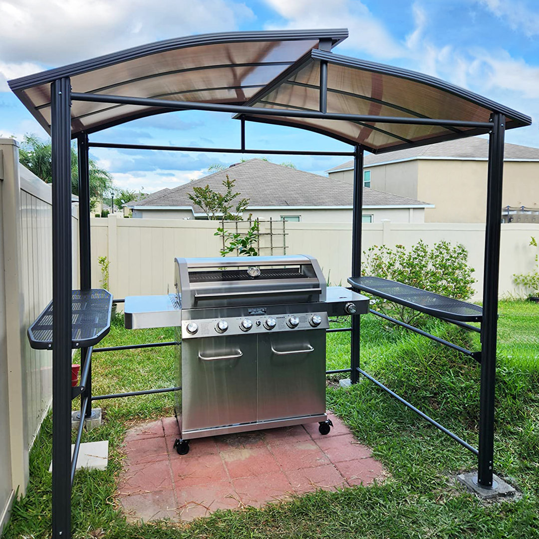 8 Ft. W X 5 Ft. D Metal Patio Grill Gazebo INTER HUT