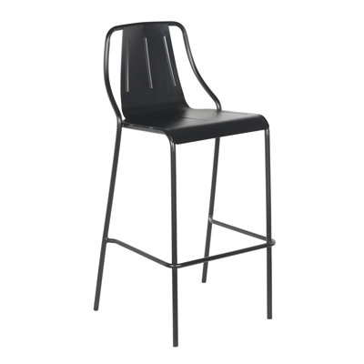 M-94571 Metal Outdoor Bar Stool Frosted Black by Taiga Furnishings
