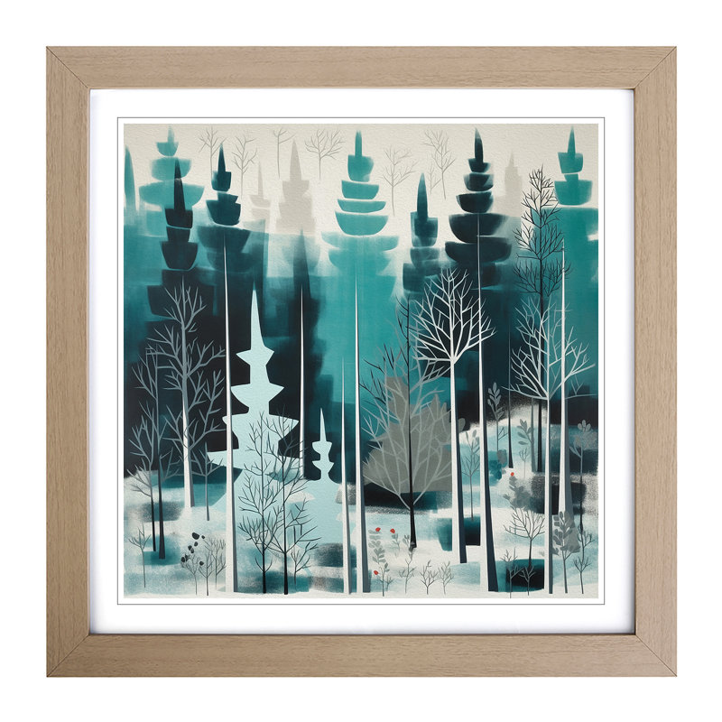 Winter Forest Mid-Century - Framed Print