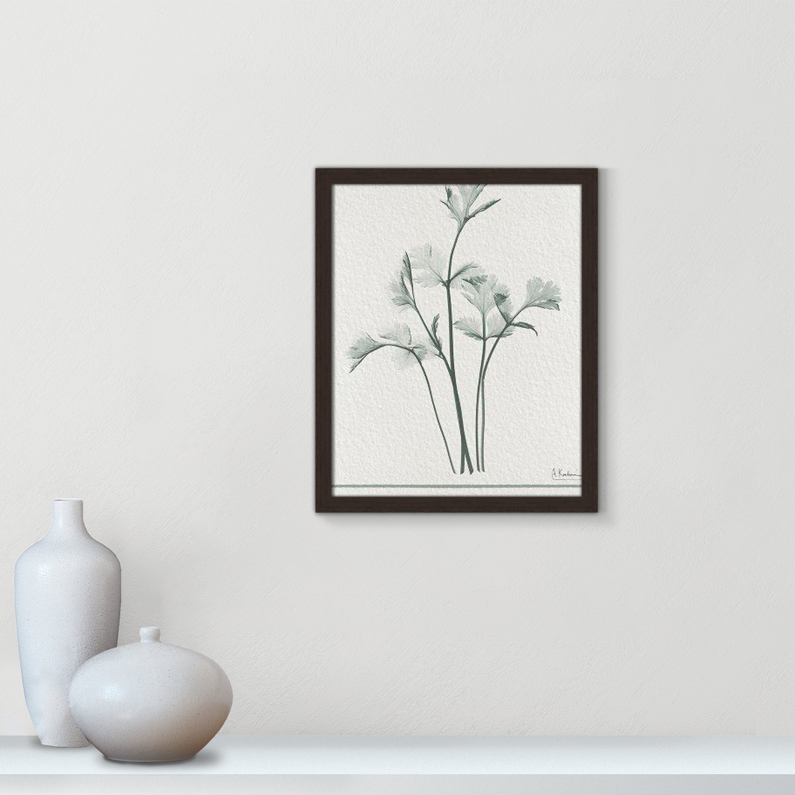 Jeanette "Parsley II" Print by Albert Koetsier, 19" H x 16" W x 1.25" D, Open Grain Walnut Framed Paper