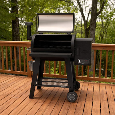 Oakford 28" Wood Pellet Grill With 715 Sq In Cooking Area, Steel Wire Grates, I-site View Indicator, Heavy Duty Pellet Smoker Grill With Bluetooth Connectivity - 910-0508