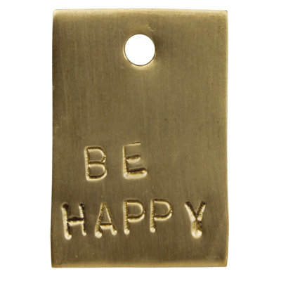 Brass Gift Tag- Be Happy