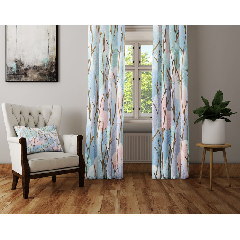 Paire de rideaux à motif floral Rahman, L 20 po x L 52 po