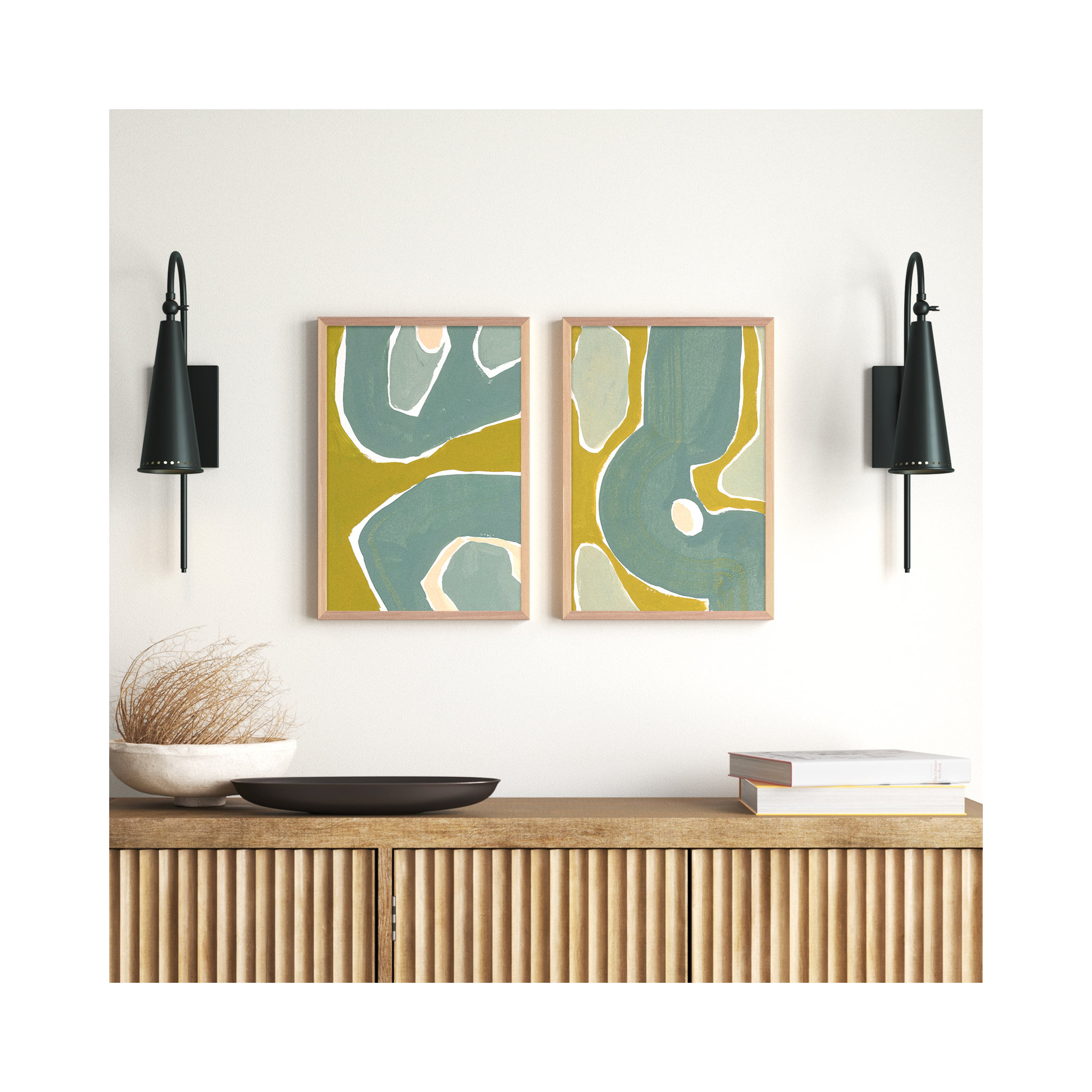 Green On Green by Andrea Stokes, Light Brown, 20" H x 14" W x 1.25" D