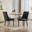 Ensemble de 2 chaises de salle à manger avec dossier haut, pieds courbés en bois massif et triple coussin élastique pour une assise confortable-1527878977