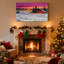 Paysage d'hiver de Noël avec grange rouge et champs enneigés, ensemble de 3 impressions sur toile-2065346357