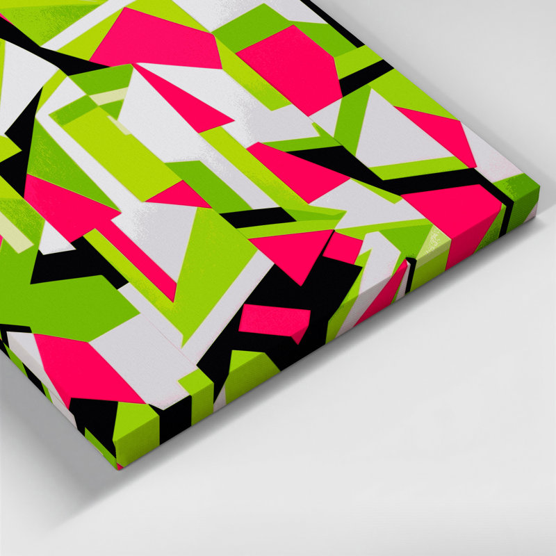 «Abstract Shapes 59», art mural sur toile verte, H 32 po x l 32 po