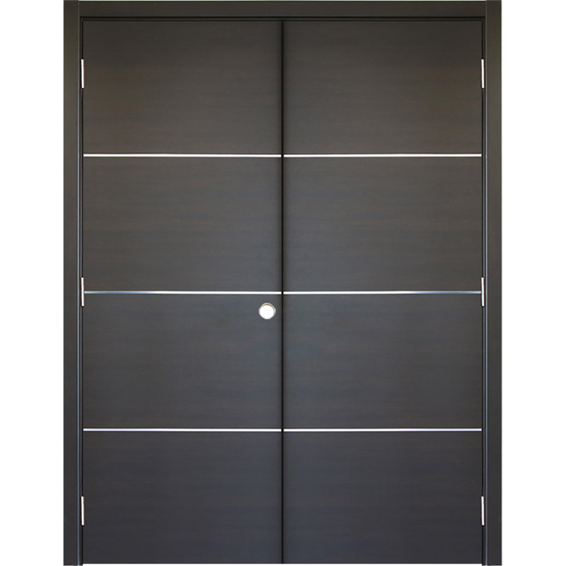 Double porte intérieure stratifiée HG-008, Chêne du Japon, 72 po x 96 po, S'ouvre à gauche vers l'intérieur