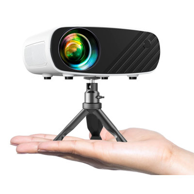 Mini Projector For Iphone, Upgraded 1080P HD Projector, 8000L Portable Projector With Tripod, Movie Projector Compatible With Android/Ios/Windows/TV S -  BEACHWATER POOL & SPA, LLC, B07YY87FXP