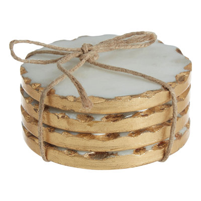 Marble Round 4 Piece Coaster Set