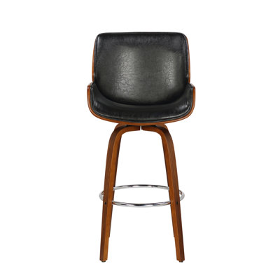 Livingston 70cm Swivel Faux Leather Mid-Century Counter Stool