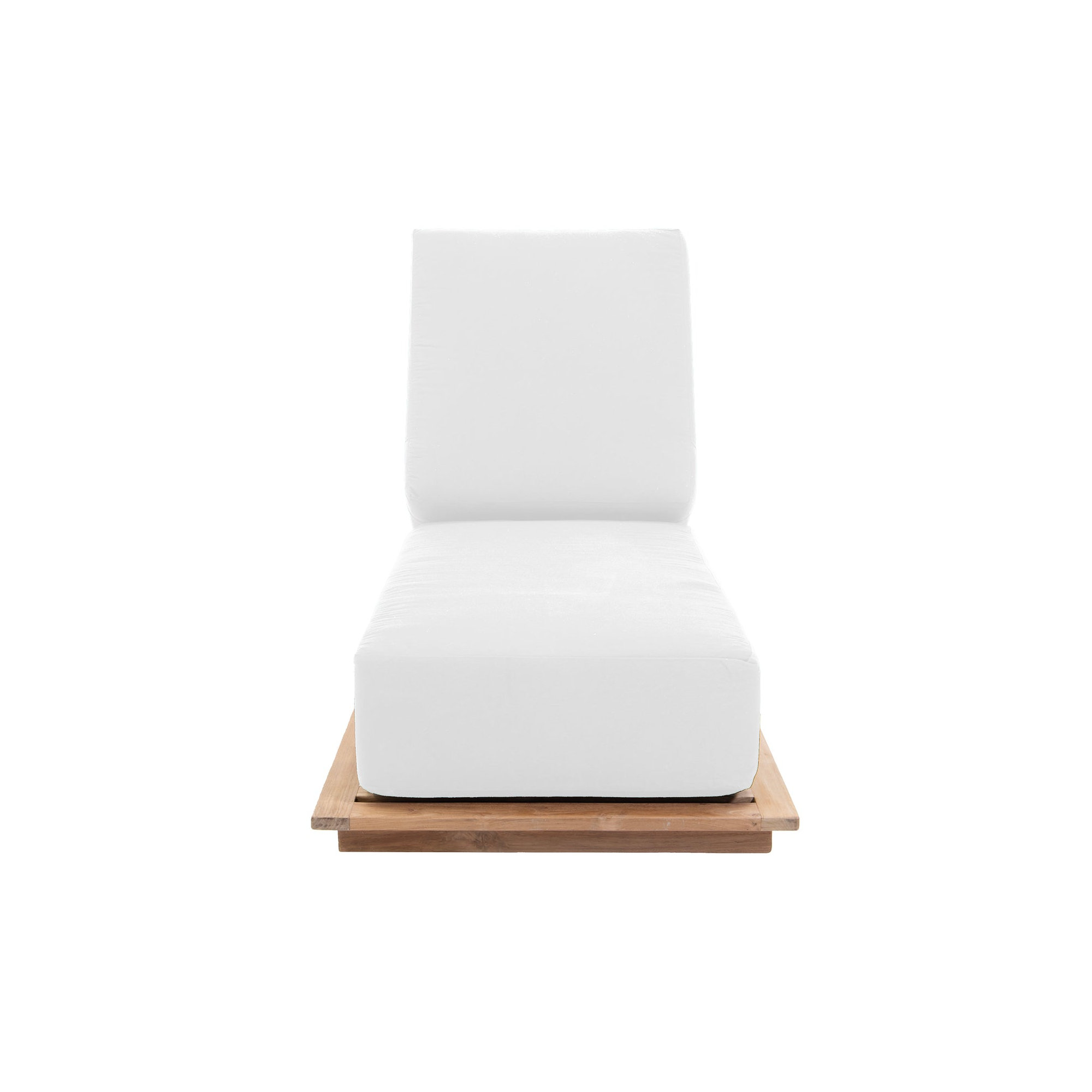 Varenna 27.5'' Outdoor Teak Chaise Lounge, White